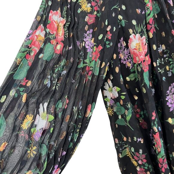 Amur Yael A line Dress In Black Floating Floral Size 2 - Picture 14 of 16